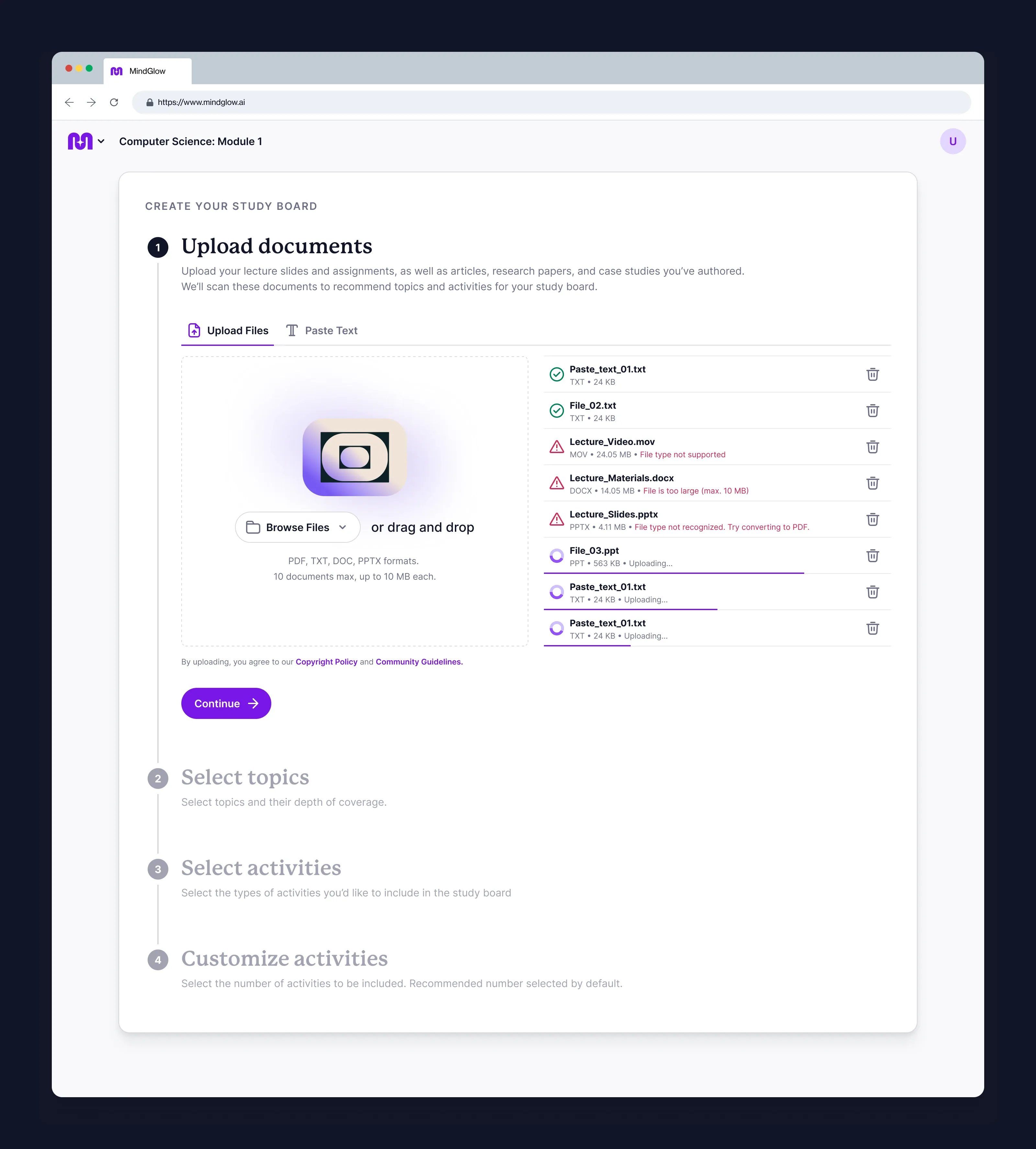 Mindglow interface