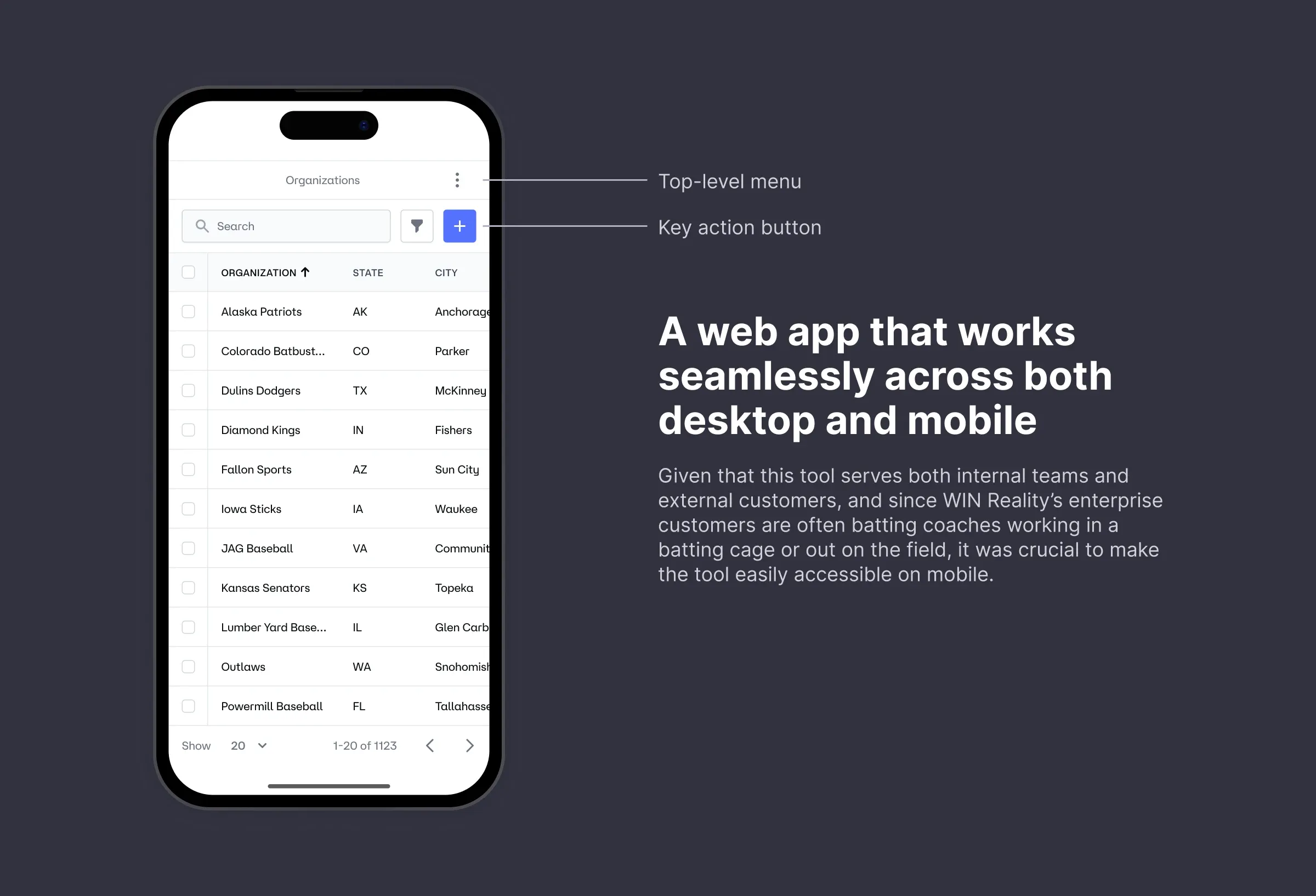 A web app that works seamlessly across both desktop and mobile