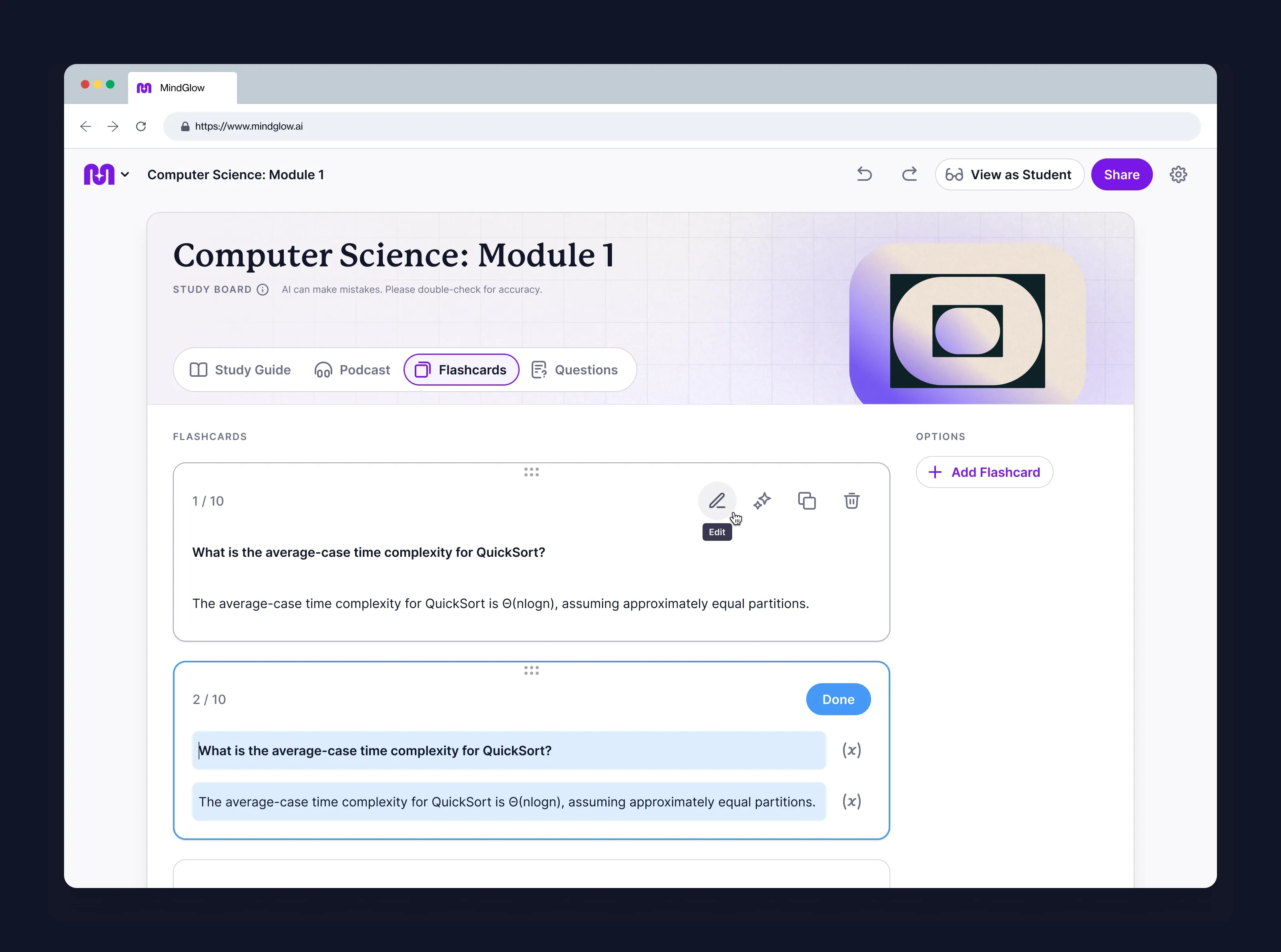 Mindglow interface