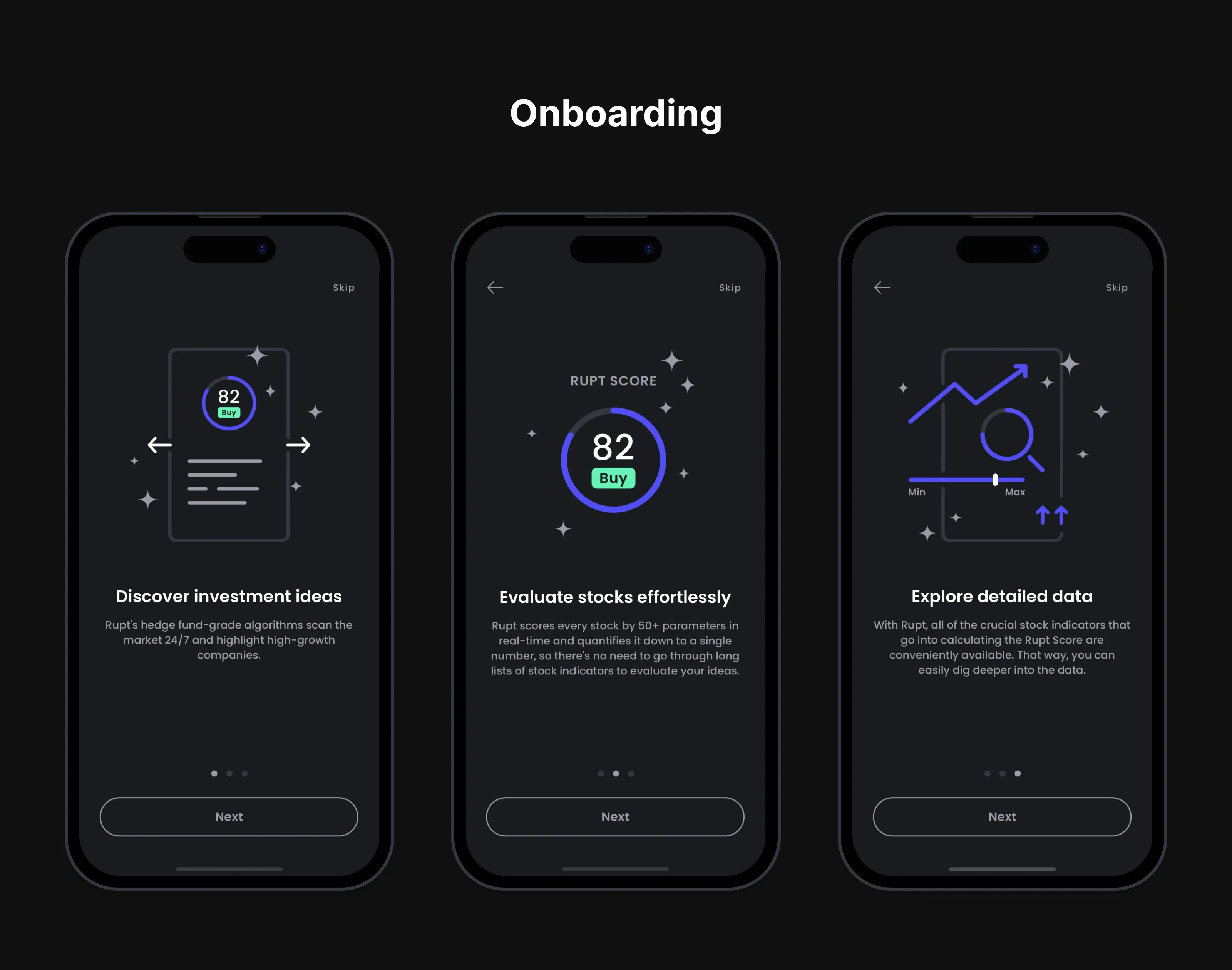 Rupt — the app's onboarding and purchase flow