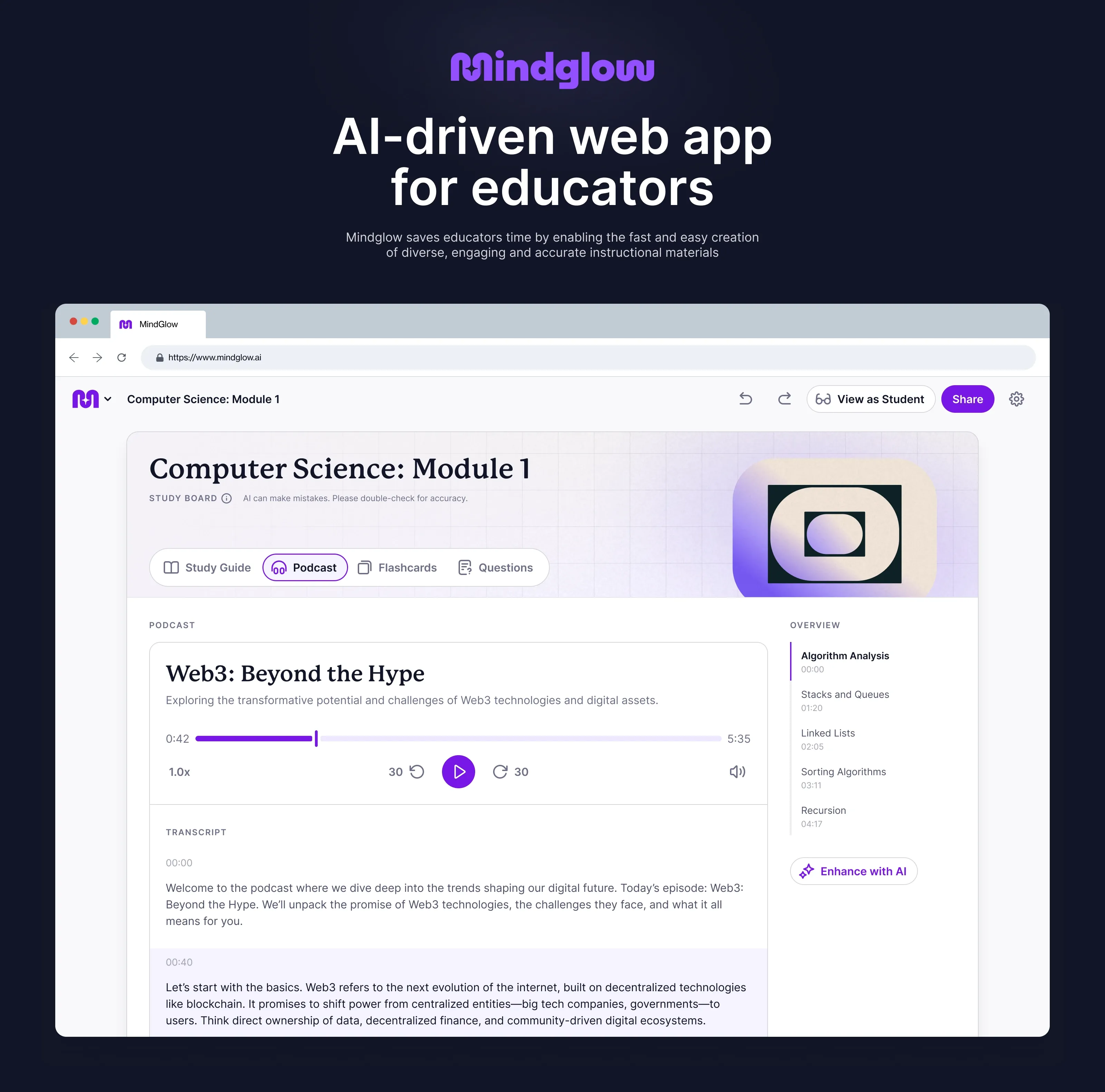 Mindglow — AI-driven web app for educators