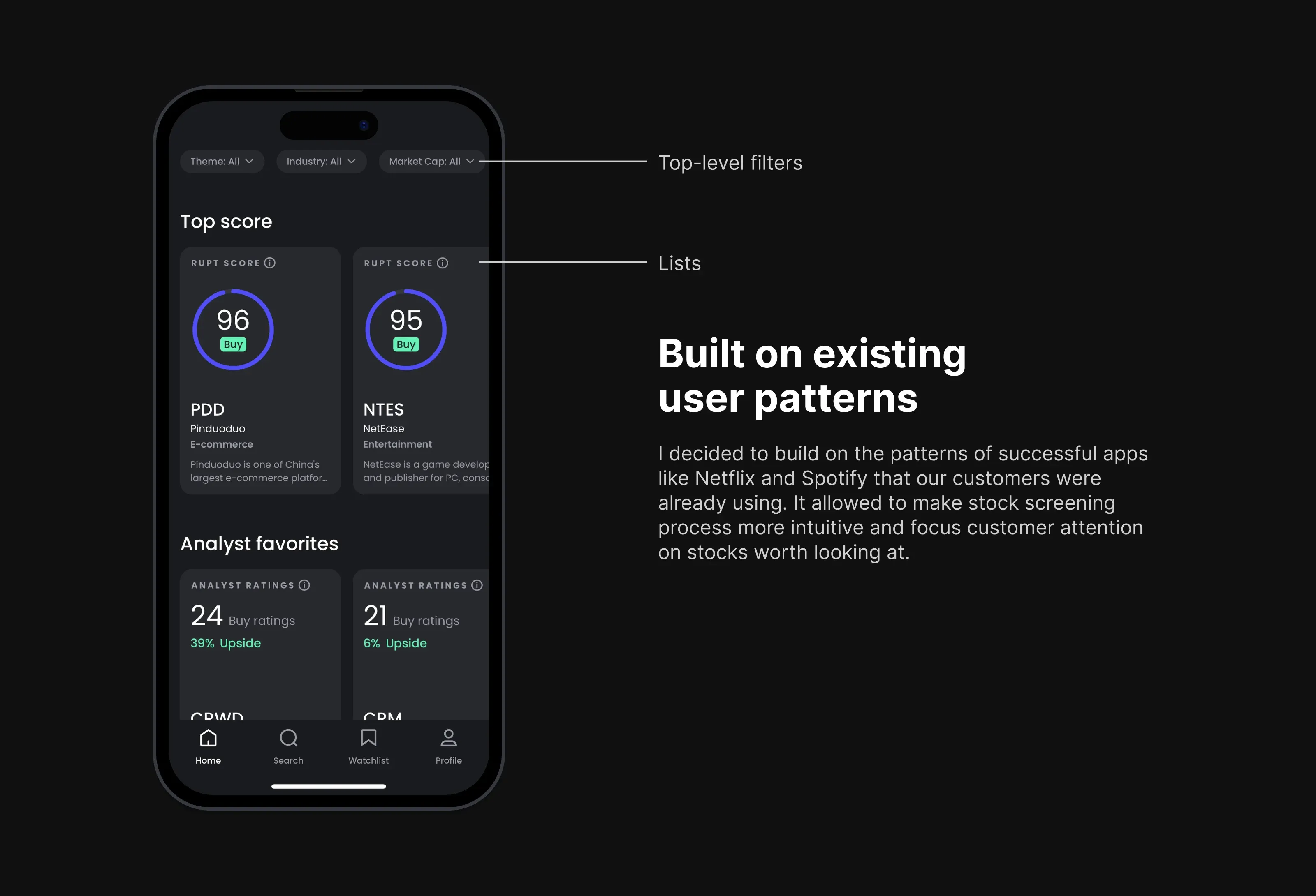 Built on existing user patterns — top score lists and familiar navigation
